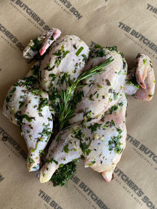 FLAT CHICKEN - FRESH HERB AND GARLIC